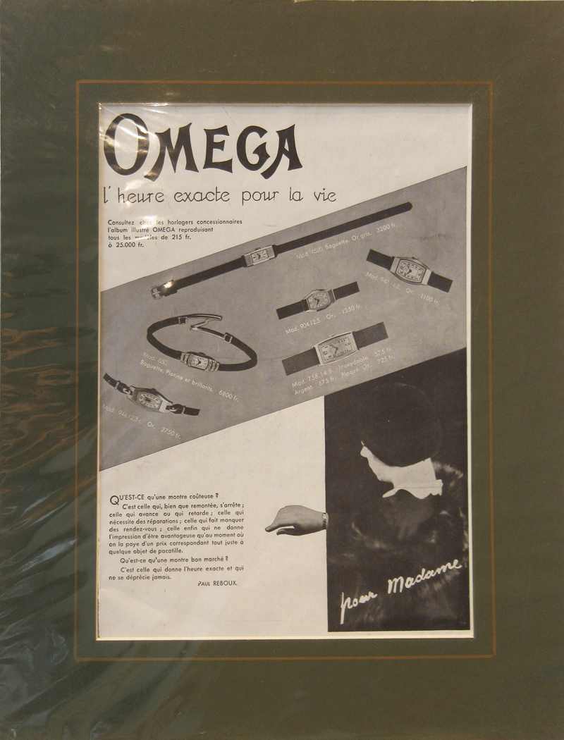 アンティーク時計 00836 OMEGA ポスター/女性とレディスモデル